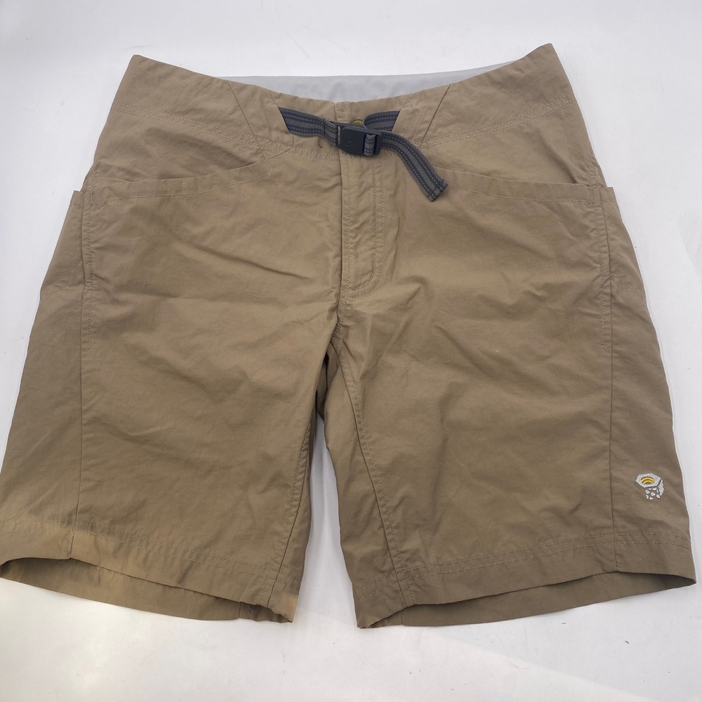 Mountain Hardwear Dynama Hiking Shorts Womens 6 Tan Nylon‎ OL3404 Belted Outdoor